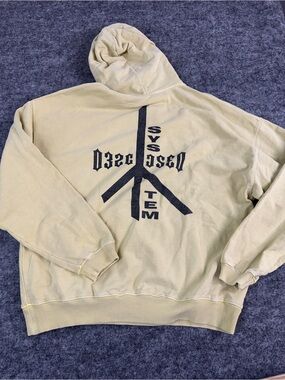 032C Hoodie Small Oversized Lime Green Sweatshirt Pullover